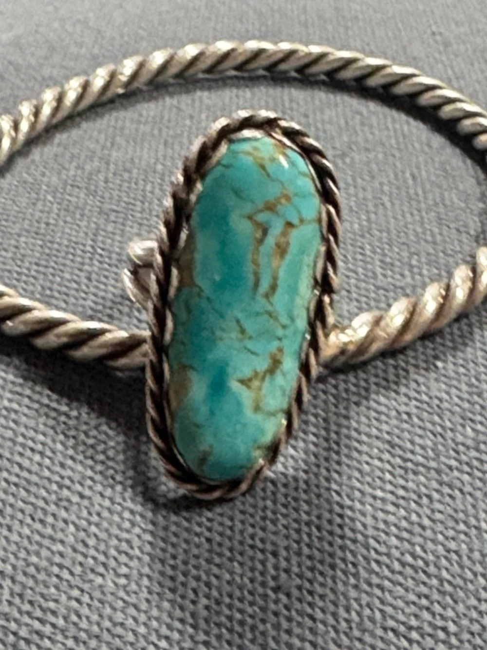1970’s Native American Turquoise signed sterling silver ring and bracelet - Picture 3 of 5